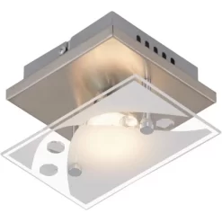 Briloner LED-Deckenleuchte 1-flammig Nickel Matt 8,5 Cm X 12 Cm X 15 Cm -Lampe Geschäft 2050540 1675 3329012bel
