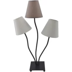 Näve Tischleuchte 3-flammig Fango Beige-Braun -Lampe Geschäft 2869725 3065 3094811 D03