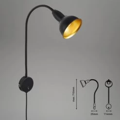 Briloner Bettleuchte Hygge Schwarz-Gold -Lampe Geschäft 4002707407720 1675 5