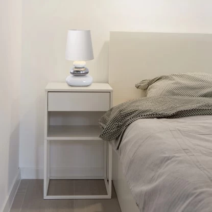 Näve Tischleuchte Stoney Keramik Weiß 31 Cm 2 Näve Tischleuchte Stoney Keramik Weiß 31 Cm – Bild 2