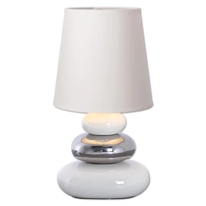 Näve Tischleuchte Stoney Keramik Weiß 31 Cm 4 Näve Tischleuchte Stoney Keramik Weiß 31 Cm – Bild 4