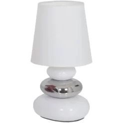 Näve Tischleuchte Stoney Keramik Weiß 31 Cm