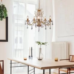 Näve Kronleuchter Lucia Gold Mit Schmucksteinen Ø 60 Cm 5 Näve Kronleuchter Lucia Gold Mit Schmucksteinen Ø 60 Cm -Lampe Geschäft 4003222874820 3065 03