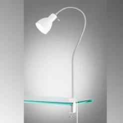 Fischer & Honsel Klemmleuchte Lolland 1-flammig Weiß/Nickel -Lampe Geschäft 4003694303033 1546 A 10