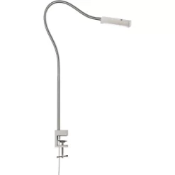Fischer & Honsel LED-Klemmleuchte Raik Nickelfarben 40-82 Cm