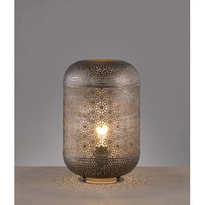 Fischer & Honsel Tischleuchte Velvet Silberfarben Antik Groß Ø 25 Cm 1 Fischer & Honsel Tischleuchte Velvet Silberfarben Antik Groß Ø 25 Cm