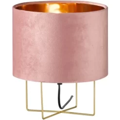Fischer & Honsel Tischleuchte Aura Rosé Samt Ø 24 Cm -Lampe Geschäft 4003694503938 1546 3