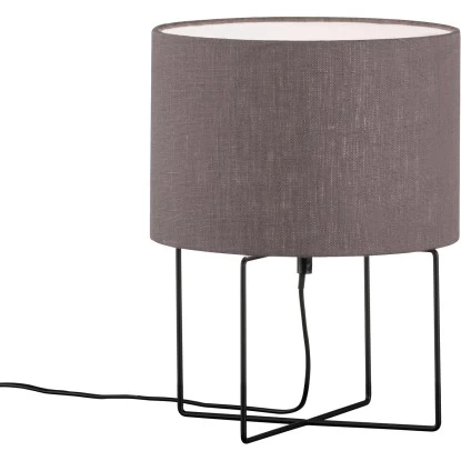 Fischer & Honsel Tischleuchte Java 1-flammig Schwarz/Grau Leinen 1 Fischer & Honsel Tischleuchte Java 1-flammig Schwarz/Grau Leinen