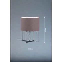 Fischer & Honsel Tischleuchte Java 1-flammig Schwarz/Grau Leinen 6 Fischer & Honsel Tischleuchte Java 1-flammig Schwarz/Grau Leinen -Lampe Geschäft 4003694505741 1546 VM 09