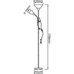 Brilliant LED-Deckenfluter Spari Mit Lesearm Silber Und Weiß -Lampe Geschäft 4004353254666 4731 CU 04