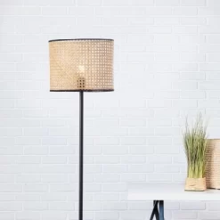 Brilliant Standleuchte Wiley 1-flammig Rattan
