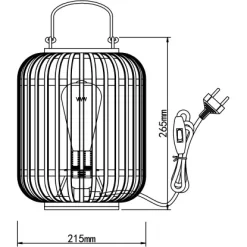 Brilliant Tischleuchte Woodrow Mit Tragegriff Ø 21,5 Cm Hellbraun -Lampe Geschäft 4004353357428 4731 CU 07