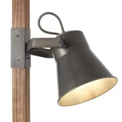 Brilliant Standleuchte Plow 2-flammig Schwarz Stahl Und Holz -Lampe Geschäft 4004353359712 4731 CU 08