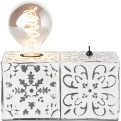 Brilliant Tischlampe Vagos Schwarz-Weiß 10 X 20 Cm