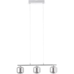 Brilliant LED-Pendelleuchte Rafa Balken 3-flammig Chrom Und Rauchglas -Lampe Geschäft 4004353379673 4731 CU 02