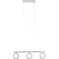 Brilliant LED-Pendelleuchte Rafa Balken 3-flammig Chrom Und Rauchglas -Lampe Geschäft 4004353379673 4731 S 01