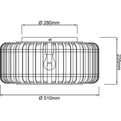 Brilliant Deckenleuchte Woodrow Ø 50 Cm Hellbraun -Lampe Geschäft 4004353391804 4731 CU 03