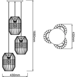 Brilliant Pendelleuchte Slope 3-flammig Schwarz Und Natur -Lampe Geschäft 4004353394652 4731 CU 07