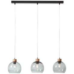 Brilliant Pendelleuchte Imagos 3-flammig Metall-Glas Schwarz