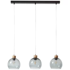 Brilliant Pendelleuchte Imagos 3-flammig Metall-Glas Schwarz -Lampe Geschäft 4004353396496 1079 4