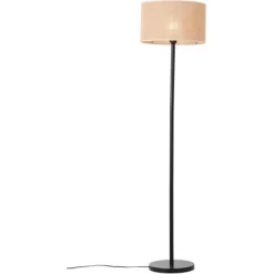 Brilliant Stehleuchte Aniela 1-flammig Schwarz Und Natur -Lampe Geschäft 4004353411861 4731 CU 03