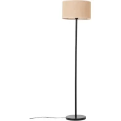 Brilliant Stehleuchte Aniela 1-flammig Schwarz Und Natur -Lampe Geschäft 4004353411861 4731 CU 07