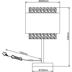 Brilliant Tischleuchte Waterlilly 45 Cm Schwarz Und Natur -Lampe Geschäft 4004353411953 4731 CU 06