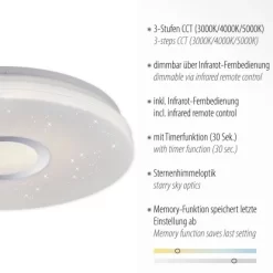 LED-Deckenleuchte Jonas Sternenhimmel -Lampe Geschäft 4043689940737 2426 AI 08