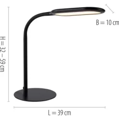 Leuchten Direkt Schreibtischleuchte Kelly Schwarz 39 X 59,5 Cm -Lampe Geschäft 4043689975081 2426 07
