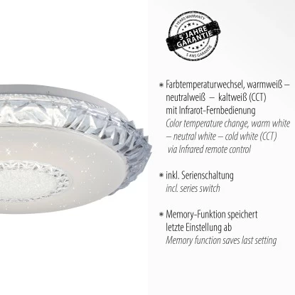 Leuchten Direkt LED-Deckenleuchte Lucca Transparent Ø 51 Cm 4 Leuchten Direkt LED-Deckenleuchte Lucca Transparent Ø 51 Cm – Bild 4
