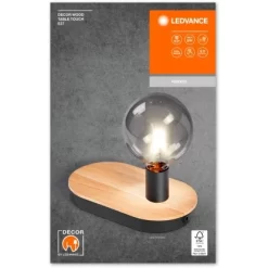 Ledvance Tischleuchte Decor Holz Holzbraun-Schwarz -Lampe Geschäft 4058075757103 2010 VP 07