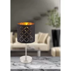 Globo Tischleuchte Clarke Schwarz-Gold 1-flammig Ø 15 Cm