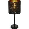 Globo Tischleuchte Tuxon Samt Schwarz-Gold 1-flammig Ø 15 Cm