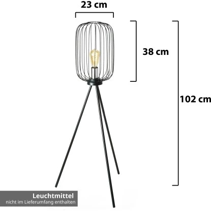 Amare Stehlampe Vintage Metall Fitting 102 Cm Schwarz 3 Amare Stehlampe Vintage Metall Fitting 102 Cm Schwarz – Bild 3