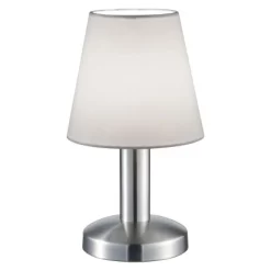 Trio Tischleuchte Touch Me Nickel Matt-Weiß