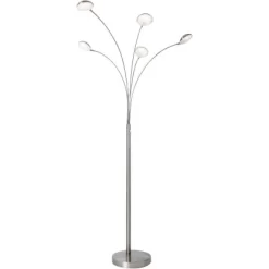 Nino Leuchten LED-Bogenleuchte Mio Nickel Matt 5-flammig