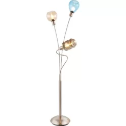 Nino Leuchten Stehleuchte Pesaro Nickel Matt 3-flammig