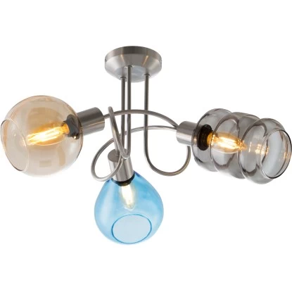 Nino Leuchten Deckenleuchte Pesaro Nickel Matt 3-flammig 1 Nino Leuchten Deckenleuchte Pesaro Nickel Matt 3-flammig