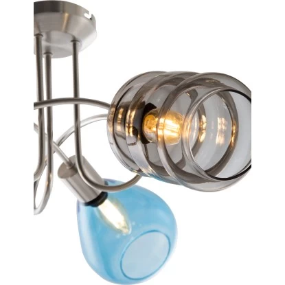 Nino Leuchten Deckenleuchte Pesaro Nickel Matt 3-flammig 2 Nino Leuchten Deckenleuchte Pesaro Nickel Matt 3-flammig – Bild 2