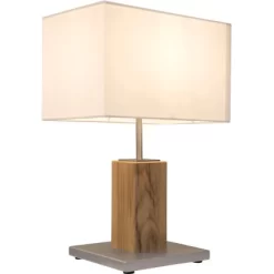 Nino Leuchten Tischleuchte Gump Eiche Hell Silberfarbig