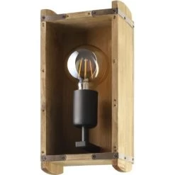 Eglo Wandleuchte 1-flammig Wootton 27 Cm X 14,5 Cm Schwarz-Braun