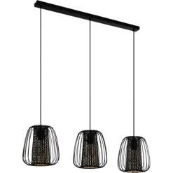 Eglo Pendelleuchte Curasao 3-flammig Schwarz-Gold