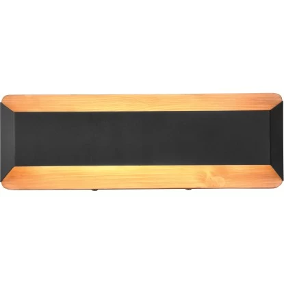 Trio LED-Wandleuchte Arino 13,5W 1500 Lm Schwarz Matt Holz 1 Trio LED-Wandleuchte Arino 13,5W 1500 Lm Schwarz Matt Holz