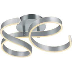 Trio LED Deckenleuchte Francis Aluminium Gebürstet 195 Mm X 540 Mm X 520 Mm