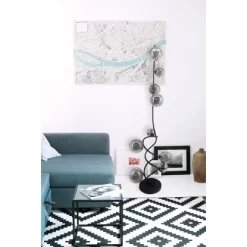 Globo LED-Stehleuchte Riha Ø 25 Cm Metall Schwarz Matt -Lampe Geschäft 611332 3749 AB 01