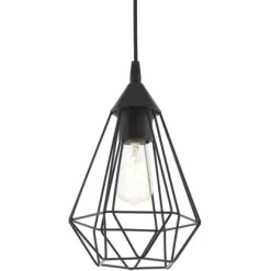 Eglo Pendelleuchte Tarbes Schwarz 1-flammig Ø 17,5 Cm