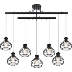 Globo Deckenleuchte Clastra 7-flammig Metall Schwarz Matt