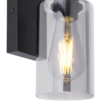 Globo Wandleuchte Hadera Metall Schwarz Matt Glas 6 Globo Wandleuchte Hadera Metall Schwarz Matt Glas – Bild 6