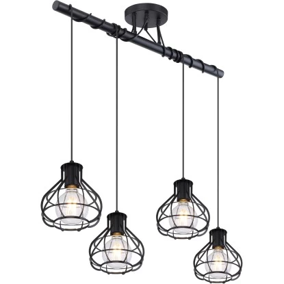 Globo Deckenleuchte Clastra 4-flammig Metall Schwarz Matt 1 Globo Deckenleuchte Clastra 4-flammig Metall Schwarz Matt