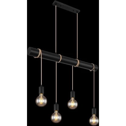 Globo LED-Hängeleuchte Magnus 4-flammig Metall Schwarz Matt 2 Globo LED-Hängeleuchte Magnus 4-flammig Metall Schwarz Matt – Bild 2